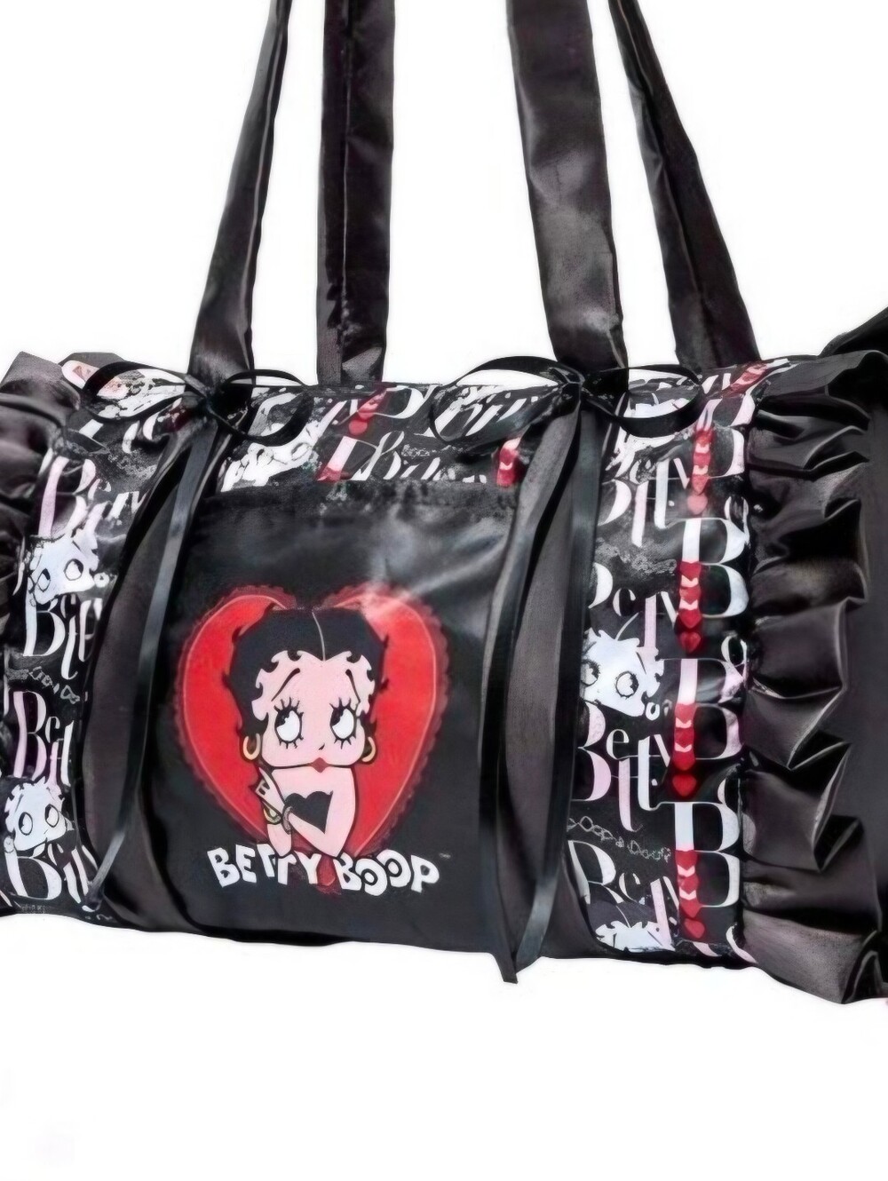 Betty Boop Bundle: Ruffle Tote, Cuddle Up Throw Blanket, & Straw w/ Cover